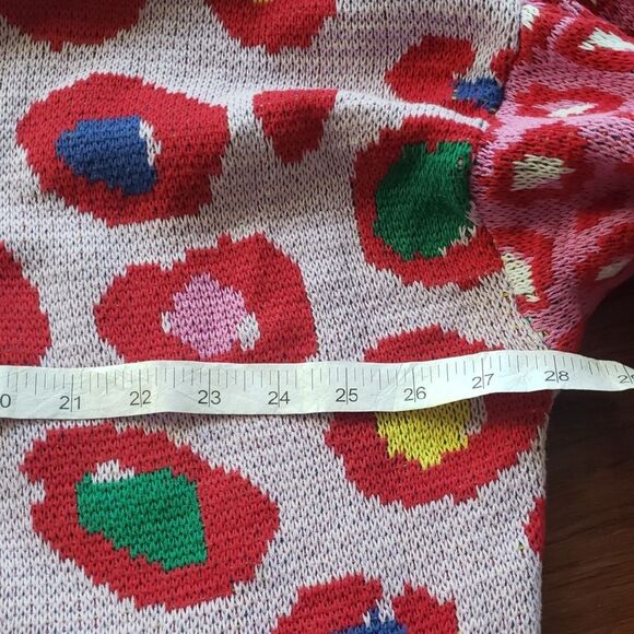 Farm Rio Colorful Leopard Print Feminine Oversized Cotton Cardigan Size Small - Picture 5 of 9